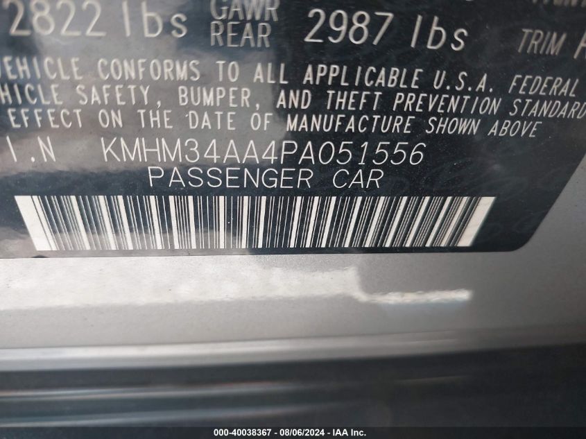 KMHM34AA4PA051556 2023 Hyundai Ioniq 6 Sel