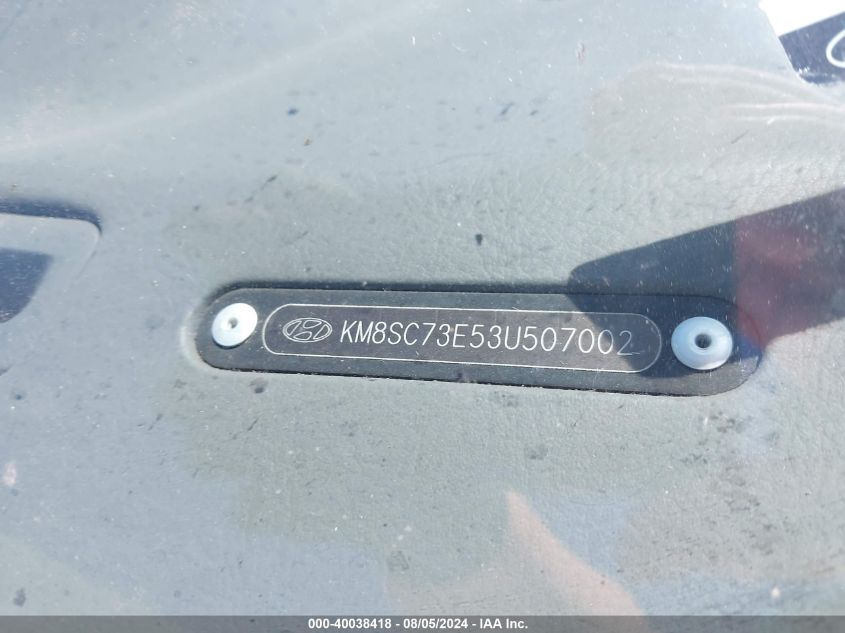 2003 Hyundai Santa Fe Gls/Lx VIN: KM8SC73E53U507002 Lot: 40038418