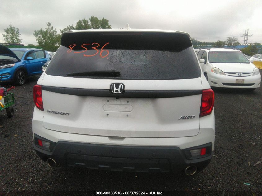 2023 Honda Passport Awd Ex-L VIN: 5FNYF8H57PB030141 Lot: 40038536