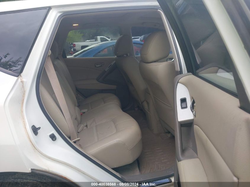 2013 Nissan Murano Sl VIN: JN8AZ1MW4DW312425 Lot: 40038568