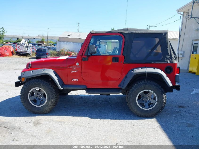 1999 Jeep Wrangler Sport VIN: 1J4FY19S0XP468304 Lot: 40038580