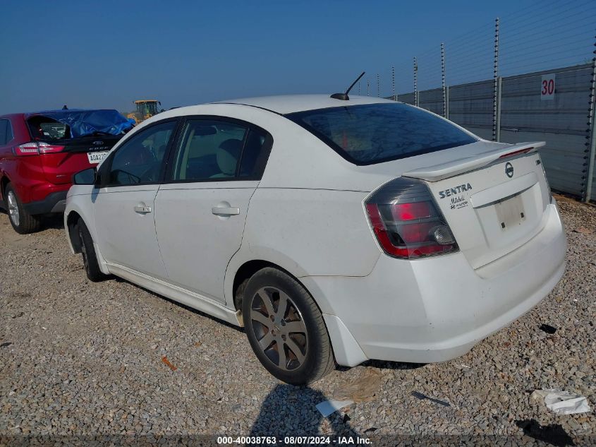 2012 Nissan Sentra 2.0 Sr VIN: 3N1AB6AP2CL629802 Lot: 40038763