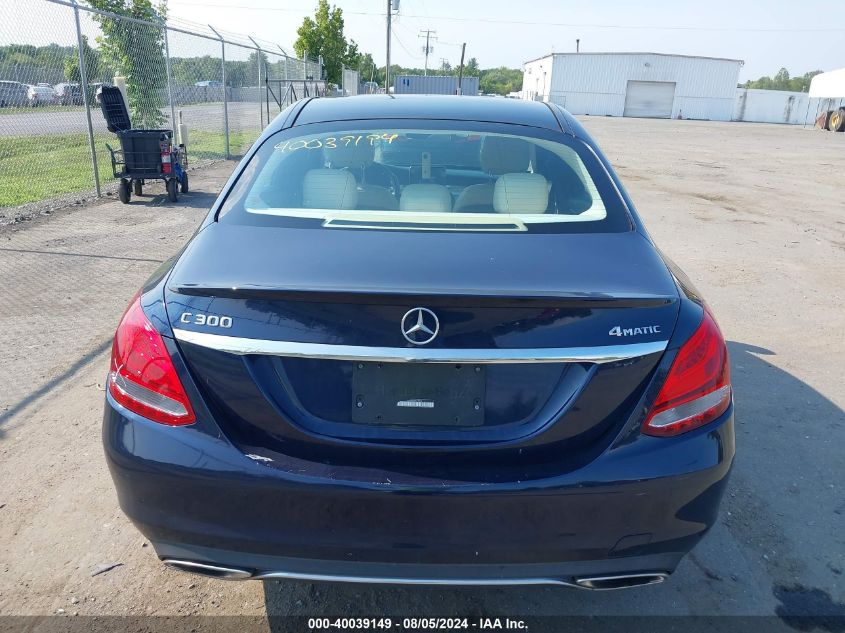 2016 Mercedes-Benz C 300 4Matic/Luxury 4Matic/Sport 4Matic VIN: 55SWF4KB5GU097916 Lot: 40039149