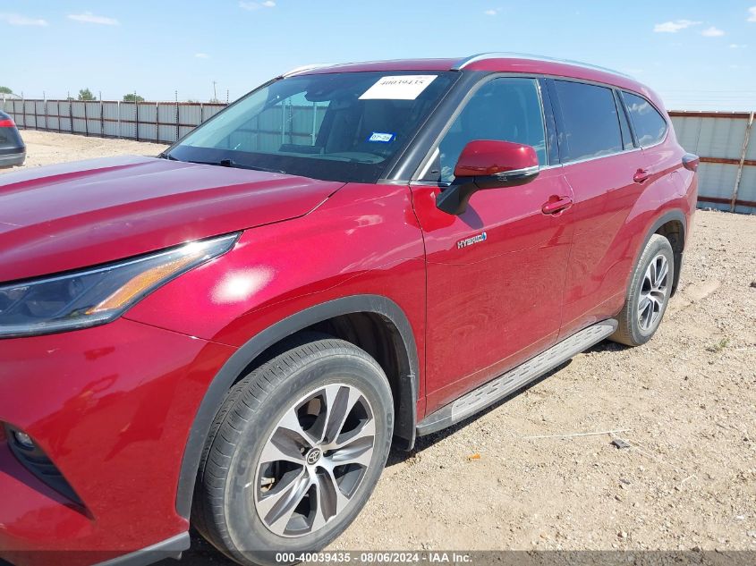 2021 Toyota Highlander Hybrid Xle VIN: 5TDGARAH7MS508408 Lot: 40039435