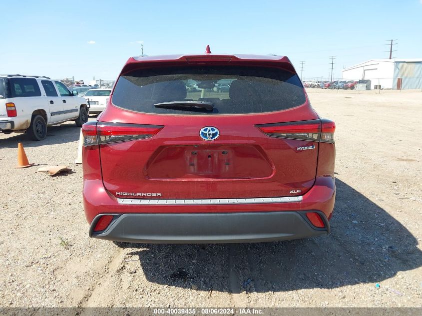 2021 Toyota Highlander Hybrid Xle VIN: 5TDGARAH7MS508408 Lot: 40039435