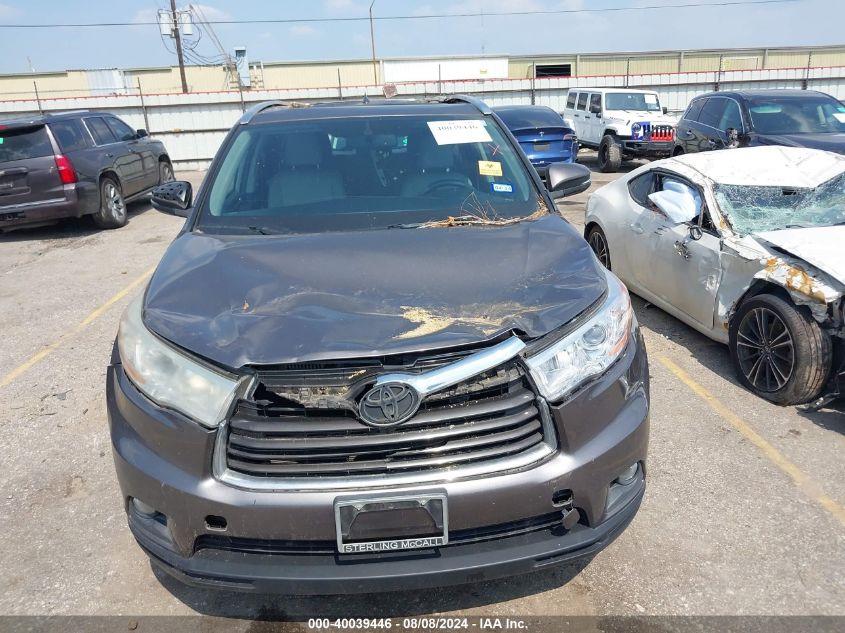 2014 Toyota Highlander Xle V6 VIN: 5TDKKRFH9ES015296 Lot: 40039446