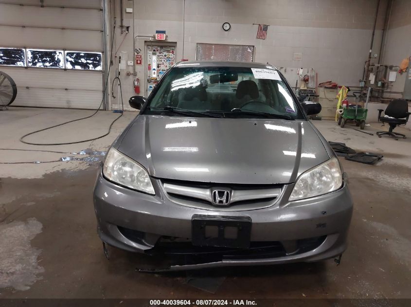 2005 Honda Civic Lx VIN: 2HGES16505H616472 Lot: 40039604