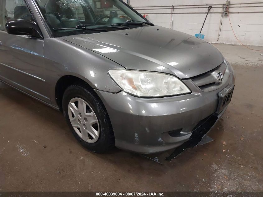 2005 Honda Civic Lx VIN: 2HGES16505H616472 Lot: 40039604