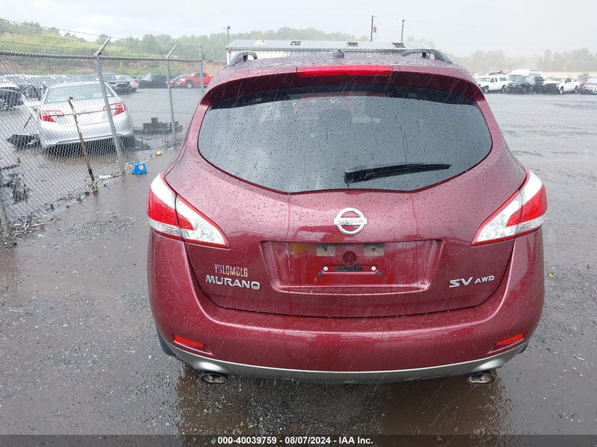 2011 Nissan Murano Sv VIN: JN8AZ1MW0BW151634 Lot: 40039759