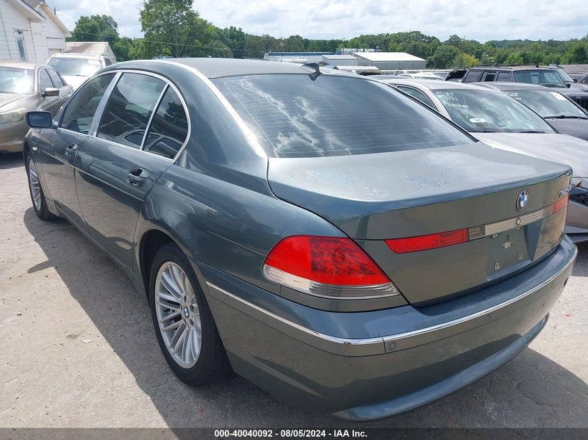 2002 BMW 745Li VIN: WBAGN63432DR06086 Lot: 40040092