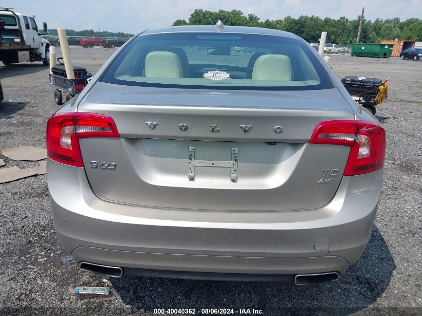 2015 Volvo S60 T5 Platinum VIN: YV1612TD8F1314767 Lot: 40040362