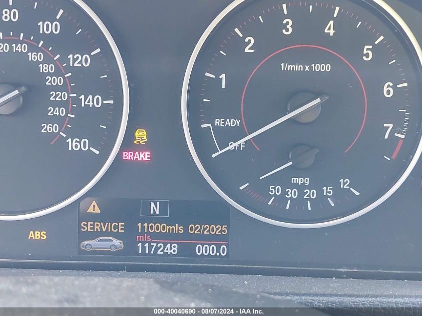 2012 BMW 328I VIN: WBA3A5C51CF347270 Lot: 40040690