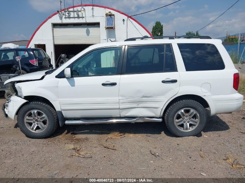 2005 Honda Pilot Ex VIN: 2HKYF18425H539812 Lot: 40040723