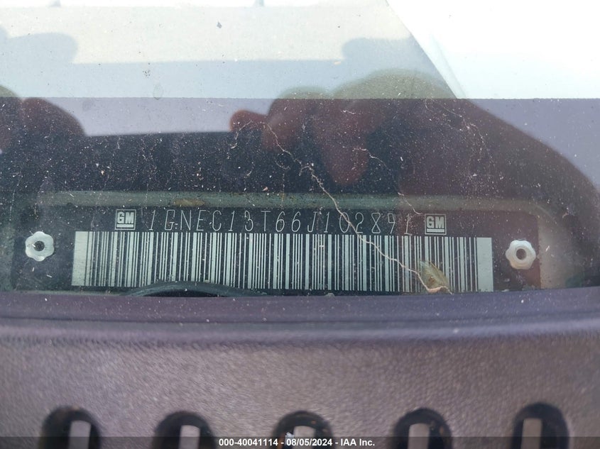2006 Chevrolet Tahoe Lt VIN: 1GNEC13T66J102891 Lot: 40041114