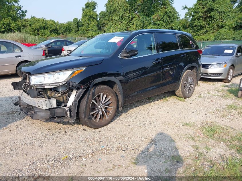 2018 Toyota Highlander Xle VIN: 5TDJZRFH4JS554717 Lot: 40041116