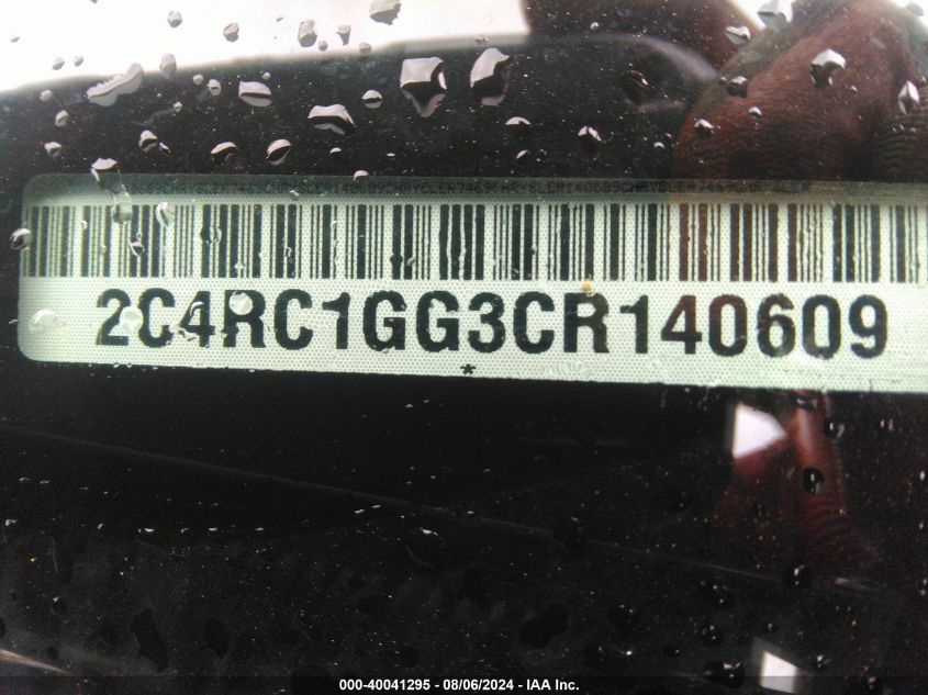 2012 Chrysler Town & Country Limited VIN: 2C4RC1GG3CR140609 Lot: 40041295