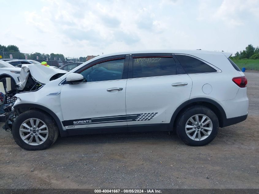 2019 Kia Sorento 2.4L Lx VIN: 5XYPGDA3XKG574080 Lot: 40041667