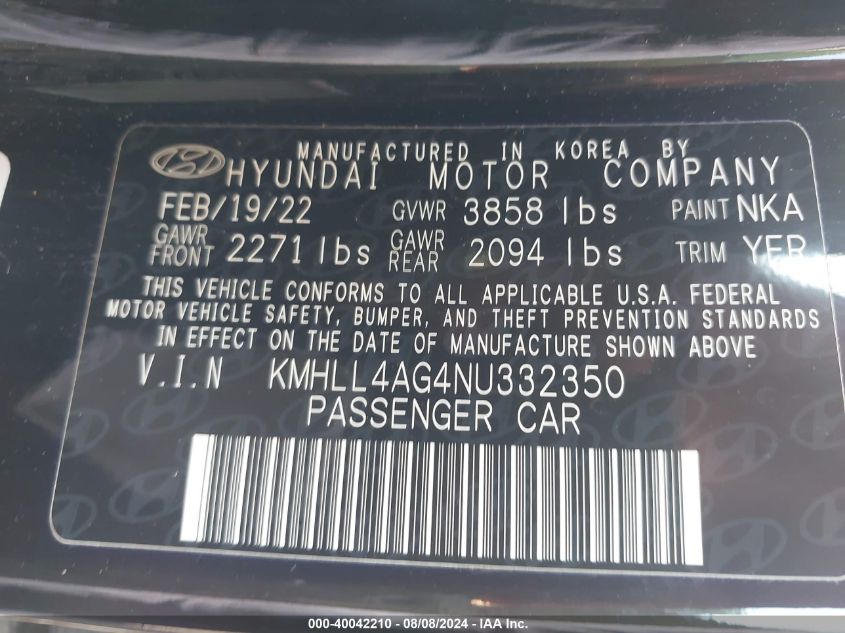 2022 HYUNDAI ELANTRA SE - KMHLL4AG4NU332350