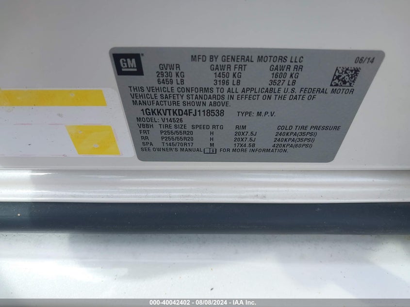 2015 GMC ACADIA DENALI - 1GKKVTKD4FJ118538