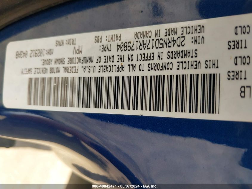 2010 Dodge Grand Caravan Sxt VIN: 2D4RN5D17AR179804 Lot: 40042471