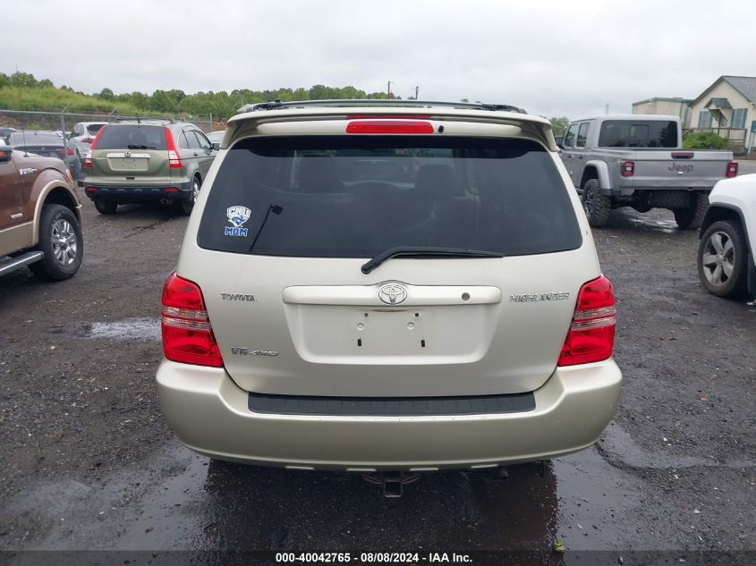 2002 Toyota Highlander Limited V6 VIN: JTEHF21A120090682 Lot: 40042765