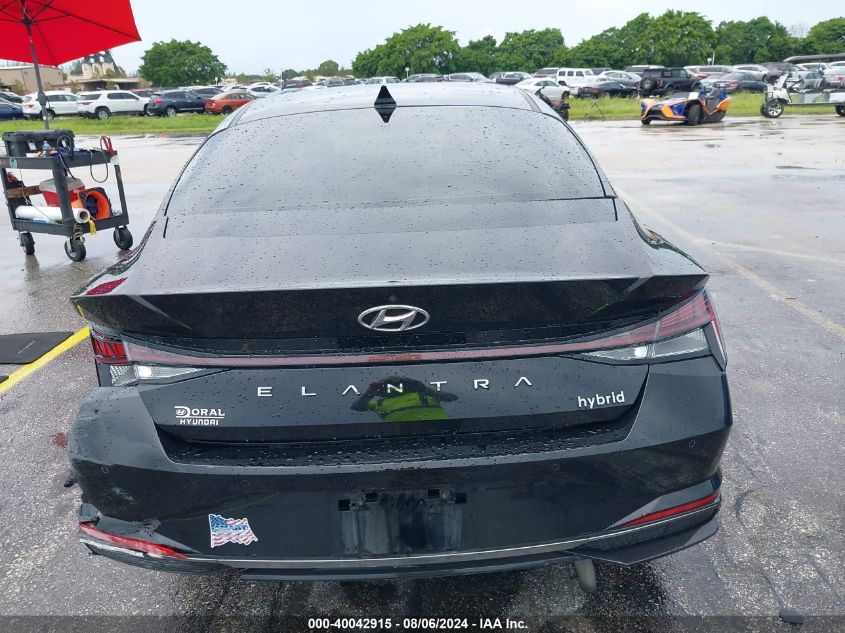 2022 Hyundai Elantra Hybrid Limited VIN: KMHLN4AJ9NU015492 Lot: 40042915