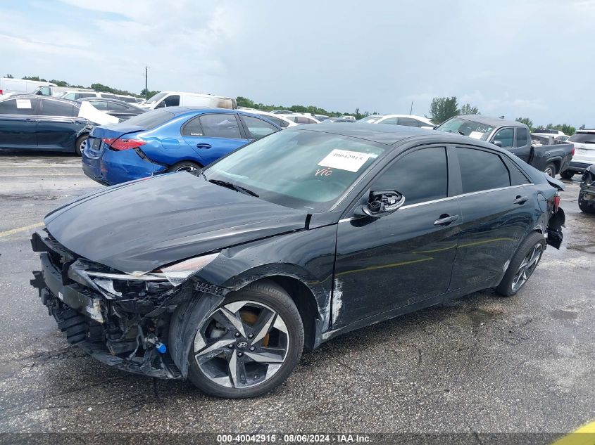 2022 Hyundai Elantra Hybrid Limited VIN: KMHLN4AJ9NU015492 Lot: 40042915