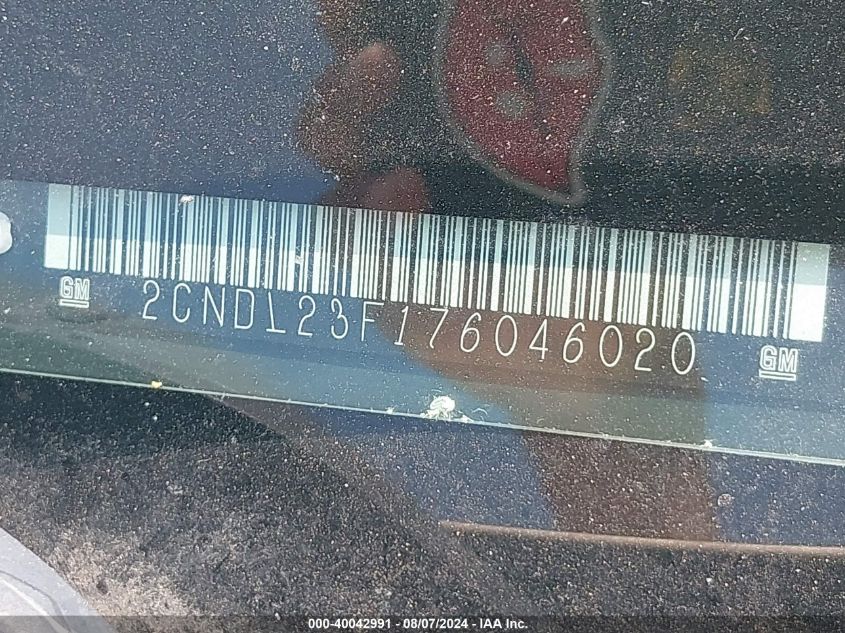 2007 Chevrolet Equinox Ls VIN: 2CNDL23F176046020 Lot: 40042991