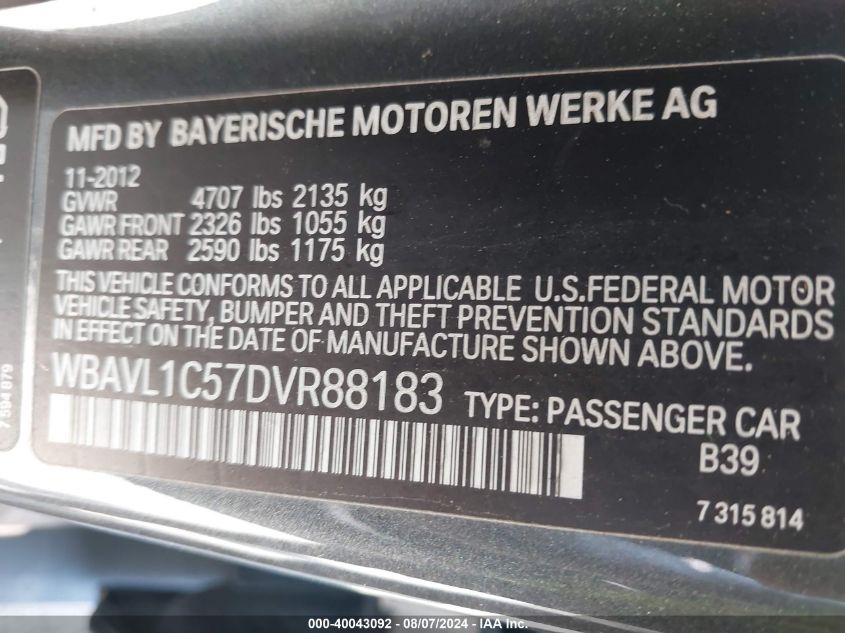 WBAVL1C57DVR88183 2013 BMW X1 xDrive28I