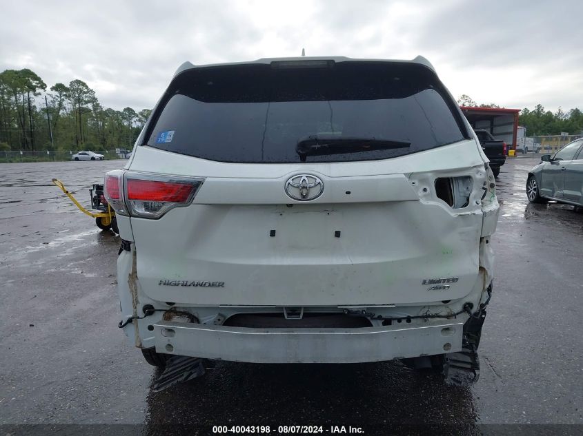 2016 Toyota Highlander Limited V6 VIN: 5TDDKRFH4GS254041 Lot: 40043198