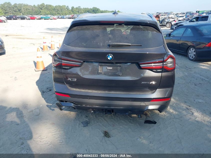 2023 BMW X3 xDrive30I VIN: 5UX53DP09P9N67306 Lot: 40043333