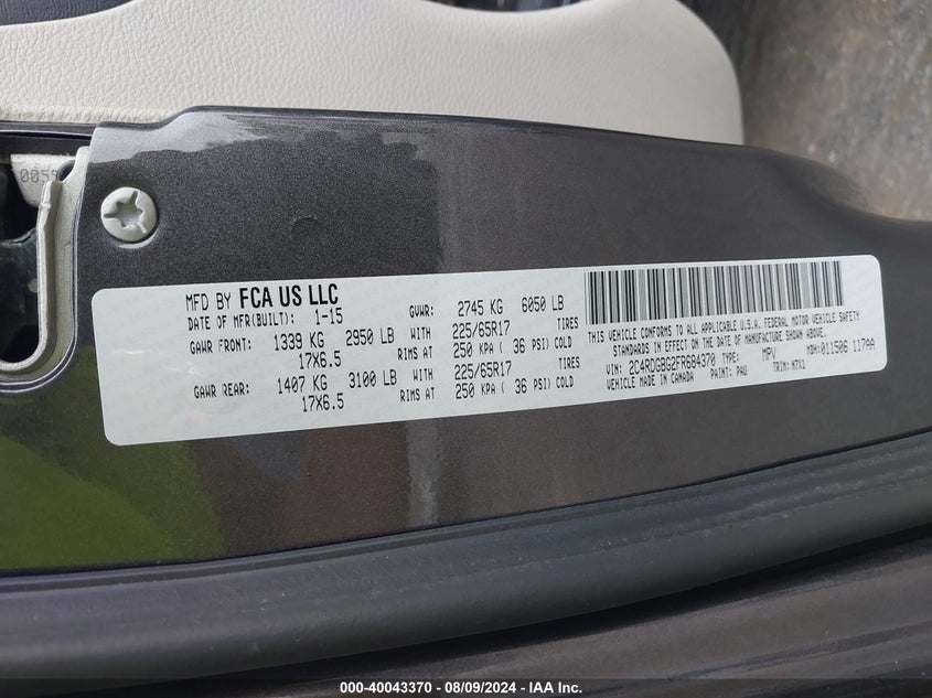 2015 DODGE GRAND CARAVAN SE PLUS - 2C4RDGBG2FR684370