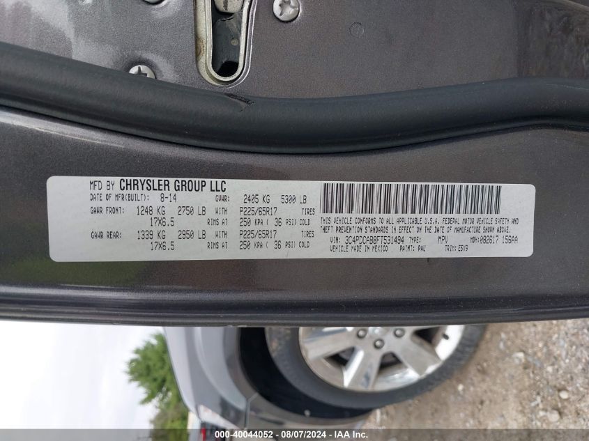 2015 Dodge Journey American Value Pkg VIN: 3C4PDCAB8FT531494 Lot: 40044052