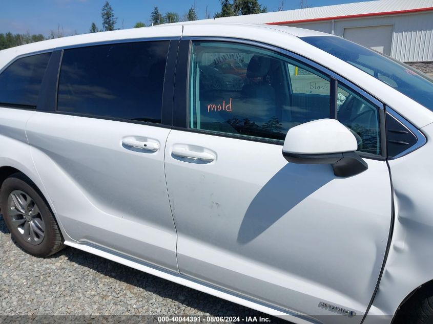 2021 Toyota Sienna Le VIN: 5TDKRKEC6MS046321 Lot: 40044391