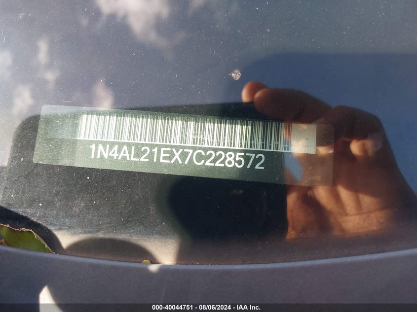 2007 Nissan Altima 2.5 S VIN: 1N4AL21EX7C228572 Lot: 40044751