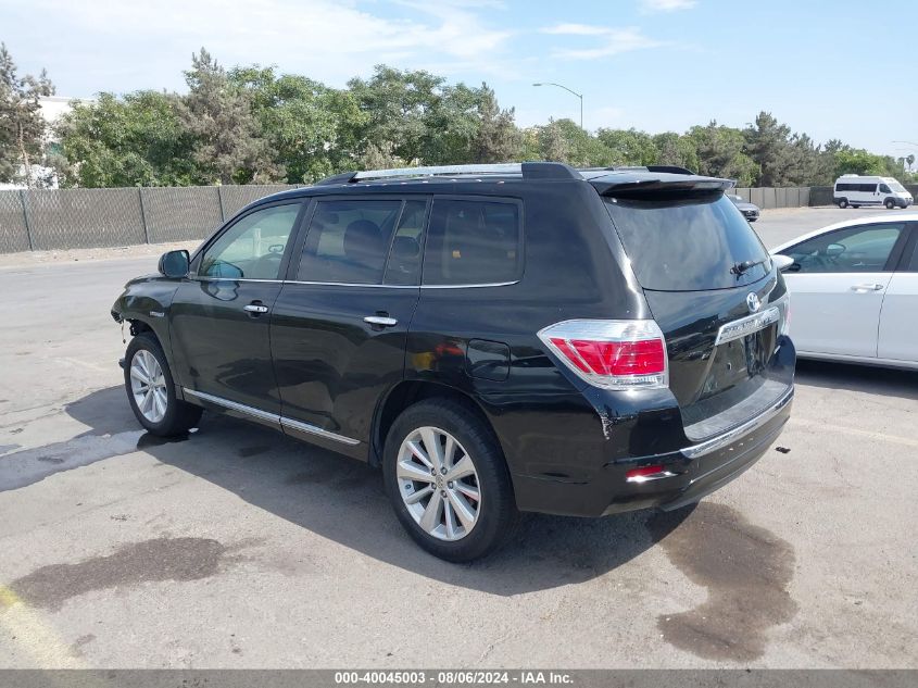 2012 Toyota Highlander Hybrid Hybrid Limited VIN: JTEDC3EH8C2005637 Lot: 40045003