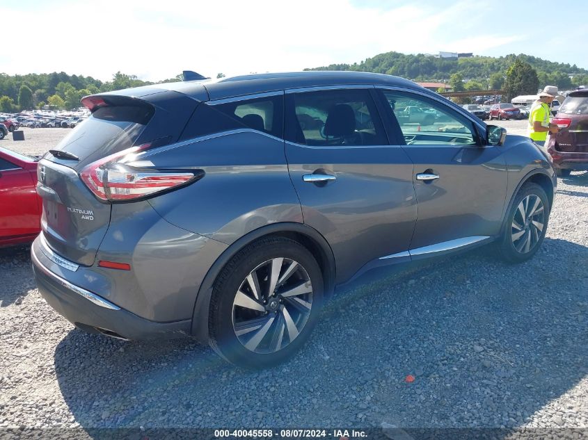 VIN 5N1AZ2MHXHN106956 2017 Nissan Murano, Platinum no.4