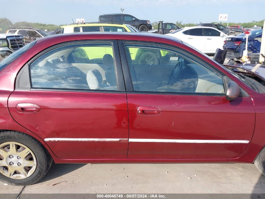 2002 Kia Spectra Ls VIN: KNAFB121825173283 Lot: 40045749