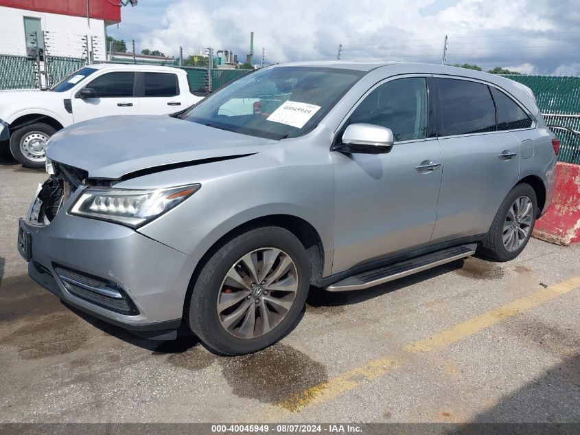 2015 Acura Mdx Technology Package VIN: 5FRYD4H40FB001549 Lot: 40045949