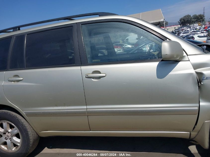 2003 Toyota Highlander Limited V6 VIN: JTEGF21A730119759 Lot: 40046264