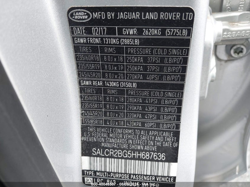 2017 LAND ROVER DISCOVERY SPORT HSE - SALCR2BG5HH687636