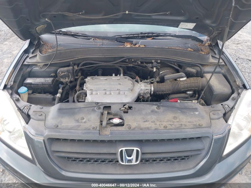 2005 Honda Pilot Ex-L VIN: 5FNYF18625B024809 Lot: 40046647