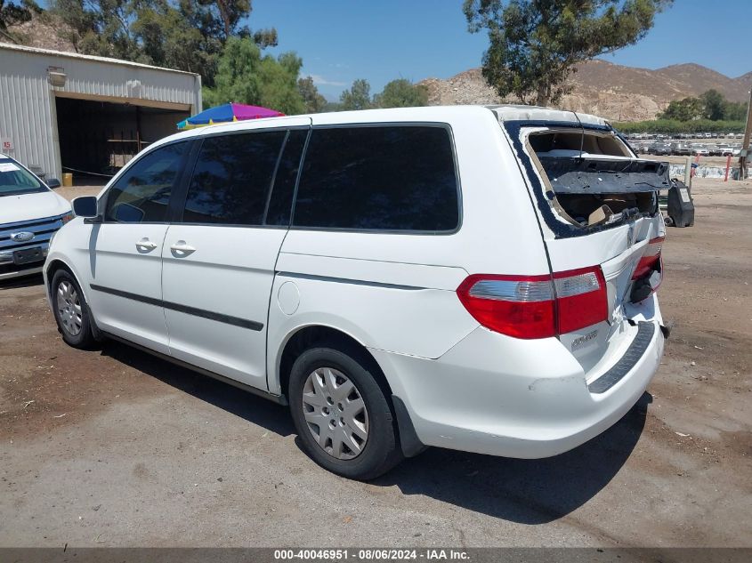 2007 Honda Odyssey Lx VIN: 5FNRL38257B092353 Lot: 40358303