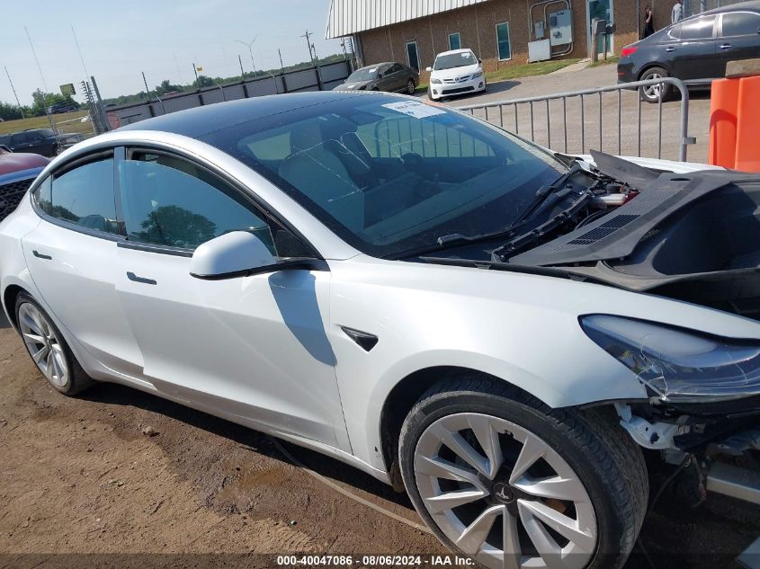 2021 Tesla Model 3 Standard Range Plus Rear-Wheel Drive VIN: 5YJ3E1EA5MF851319 Lot: 40047086