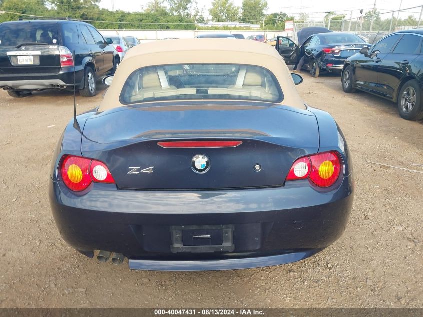 2004 BMW Z4 2.5I VIN: 4USBT335X4LR68033 Lot: 40047431