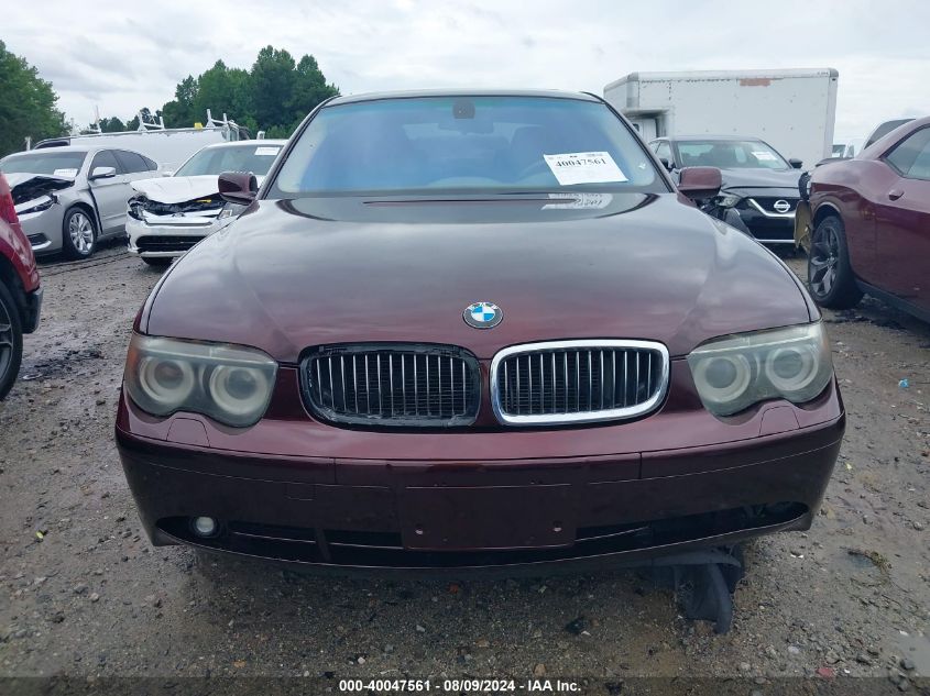 2004 BMW 745I VIN: WBAGL63554DP73056 Lot: 40047561