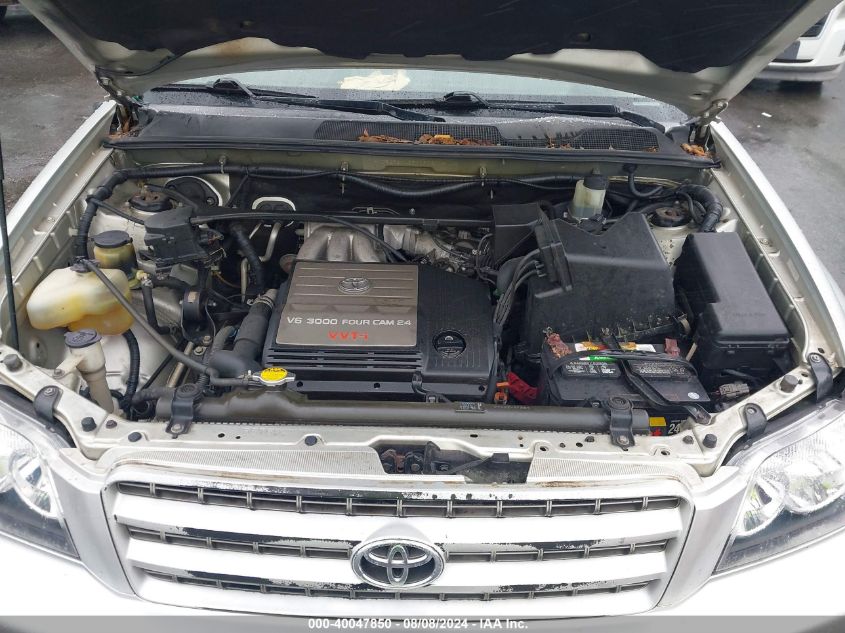 2003 Toyota Highlander V6 VIN: JTEGF21A530090844 Lot: 40047850