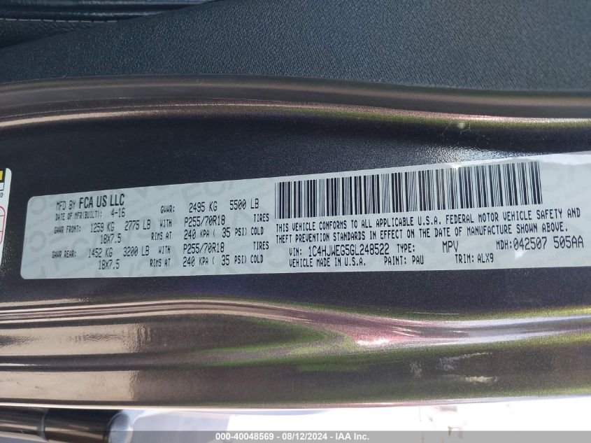 2016 JEEP WRANGLER UNLIMITED SAHARA - 1C4HJWEG5GL248522