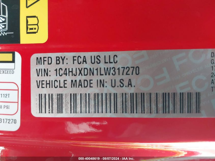 2020 JEEP WRANGLER UNLIMITED SPORT - 1C4HJXDN1LW317270