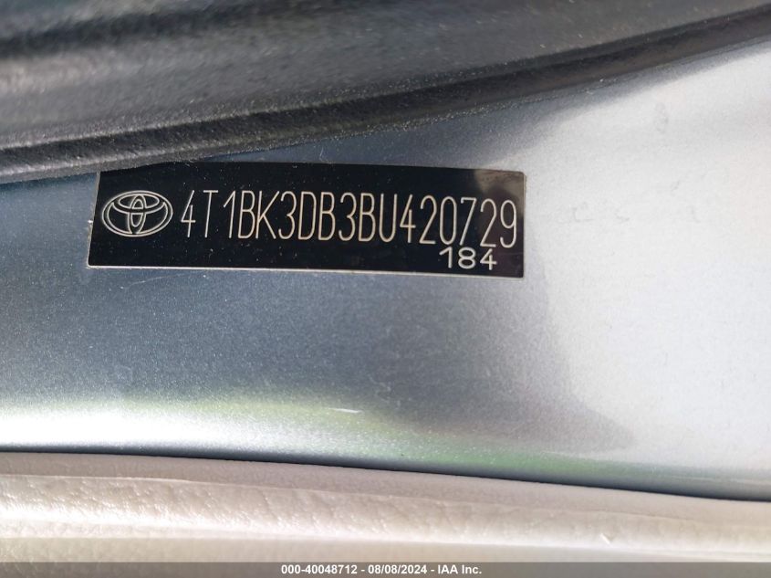 4T1BK3DB3BU420729 2011 Toyota Avalon Limited